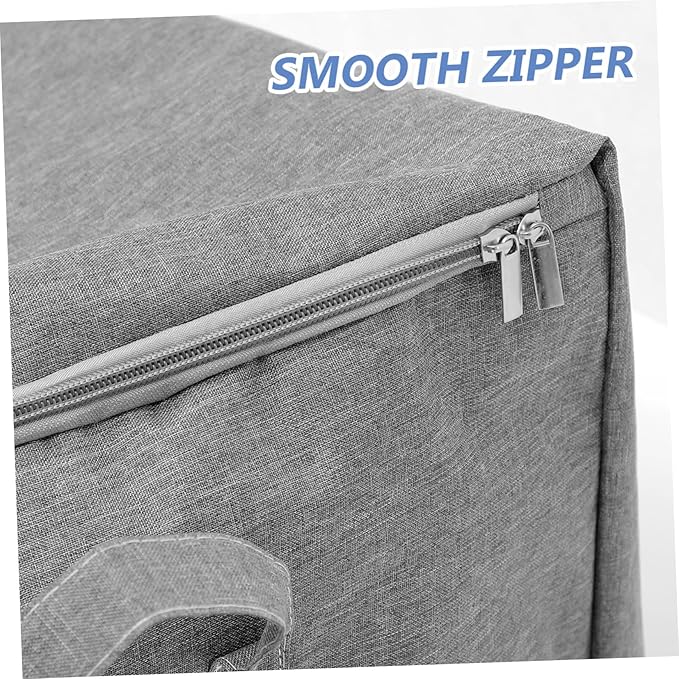 Mobestech Large Capacity Folding Storage Box for Clothes and Blankets Cotton Cloth Organizer with Space Saving Design Multi Function Bedroom and Closet Container for Books and Bedding Gray