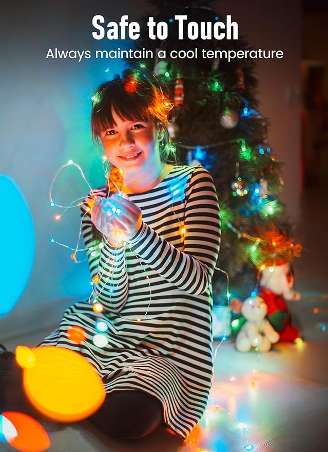 Minetom Fairy Lights Battery Operated, 33Feet 100 LEDs Mini Battery Powered String Lights, Waterproof Twinkle Lights Mason Jar Lights for Indoor Home Wedding Christmas Decoration, Multicolor