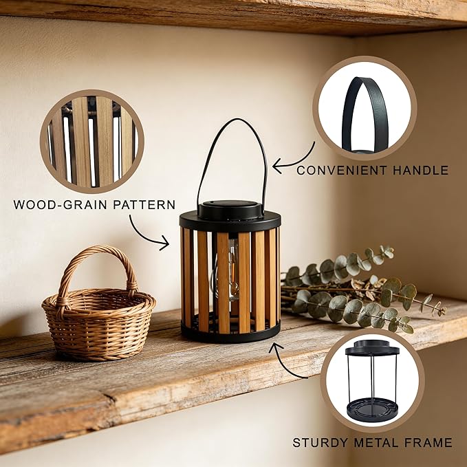 2 Pack Solar Lanterns Outdoor Waterproof Suitable for Gardens Backyard, Patio Decor, Birthday Gifts for Women Mom Grandma, Hanging Garden Lights for Outside
