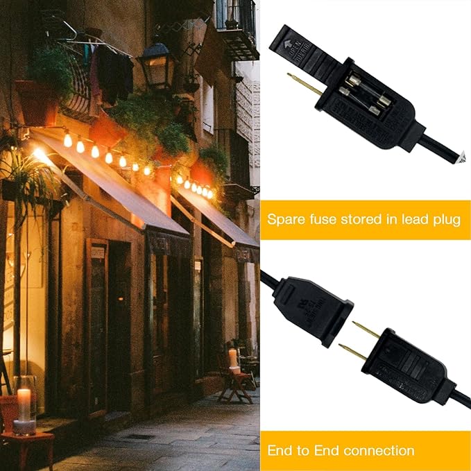 DAYBETTER 50FT Outdoor String Lights Waterproof - 25 Warm White Bulbs 2700K Patio Lights Weatherproof Shatterproof for Garden Backyard Pergola Energy-Efficient LED Party Lighting
