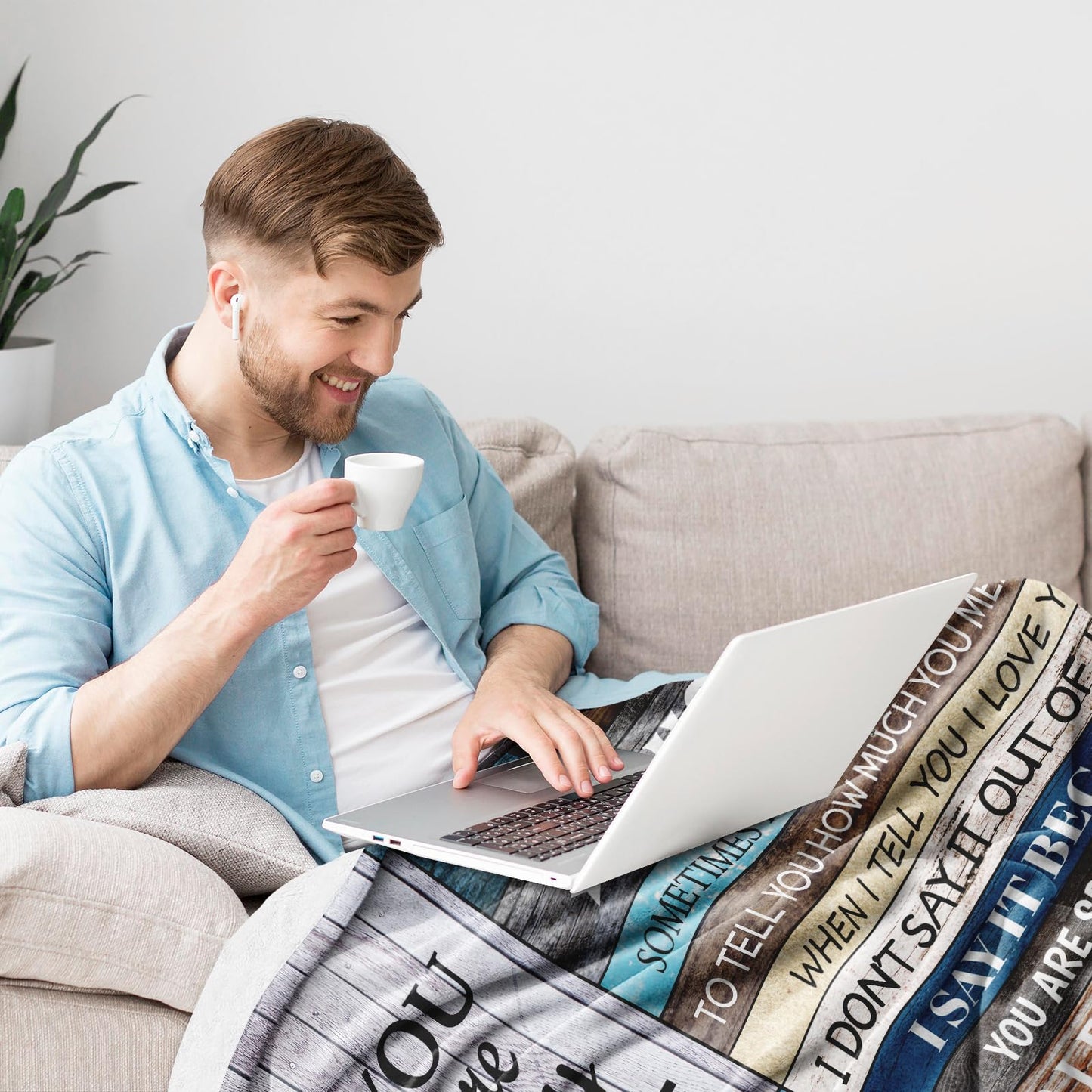 Fluxflix Husband Gifts from Wife, Husband Birthday Gift, Wedding Anniversary Birthday Gifts for Husbands Throw Blanket 60"X50"