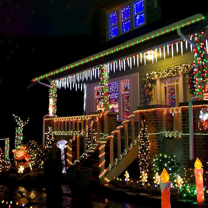 150ft LED Rope Lights Outdoor, 1080 LED Connectable and Flexible Tube Lights with 8 Modes, Waterproof LED Rope Lighting for Garden Patio Pool Bedroom PartyIndoor Outdoor Christmas Decor (Red & Green)