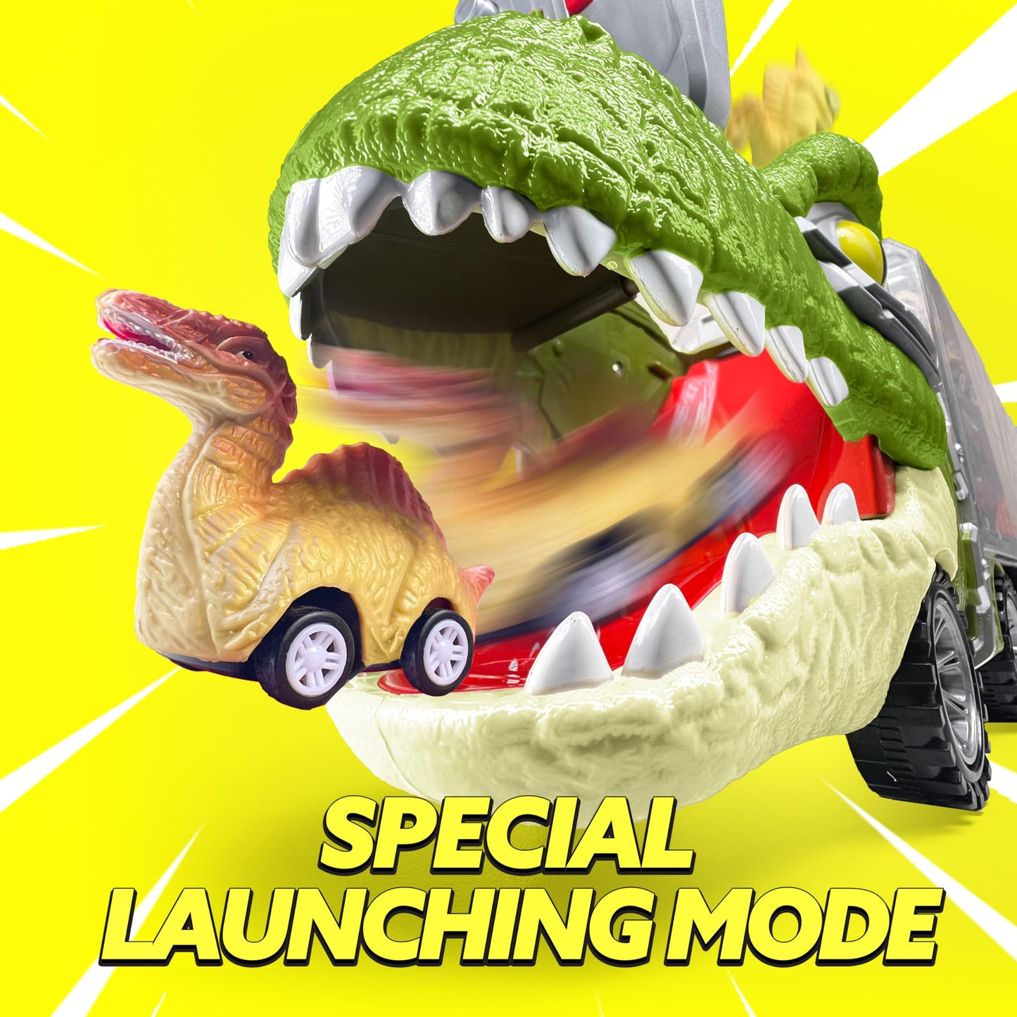 JOYIN 13 in 1 Dinosaur Toys for Kids 3-5, Dinosaur Truck with 12 Pull Back Cars, Small Cars Set, Birthday Gifts Toys for 3 4 5+ Year Old Boy, Transport Carrier Truck for Toddlers 3-4 Years