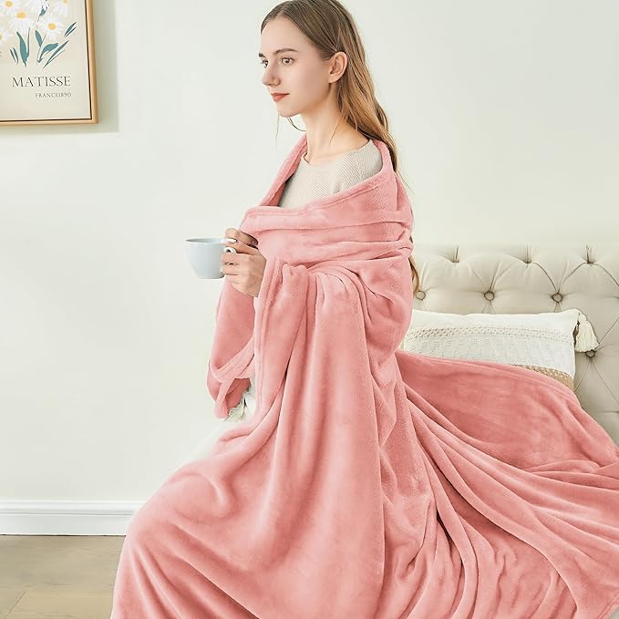 BEDELITE Fleece Blanket Pink Throw Blankets for Couch & Bed, Luxury Plush Cozy Fuzzy Blanket 50" x 60", Super Soft Warm Lightweight Throw Blanket for Travel Camping