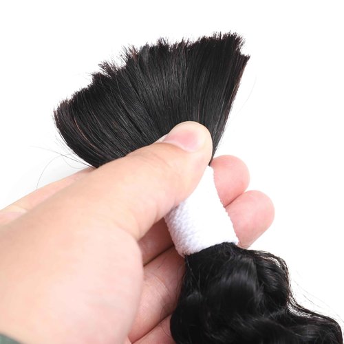 Human Braiding Hair for Boho Braids 3 Bundles 150g 20Inch Water Wave Human Hair Braiding Hair 12A Brazilian Virgin No Weft Hair Extensions for Bohemian Knotless Braids Bulk Human Hair for Braiding