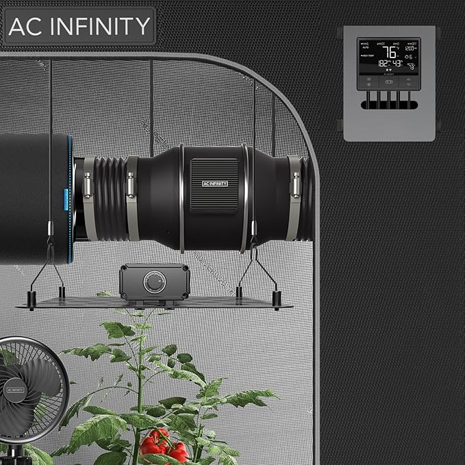 AC Infinity CLOUDLINE PRO T6, Quiet 6” Inline Duct Fan with Temperature Humidity VPD Controller, WiFi Integrated App Control - Ventilation Exhaust Fan for Heating Cooling, Grow Tents, Hydroponics