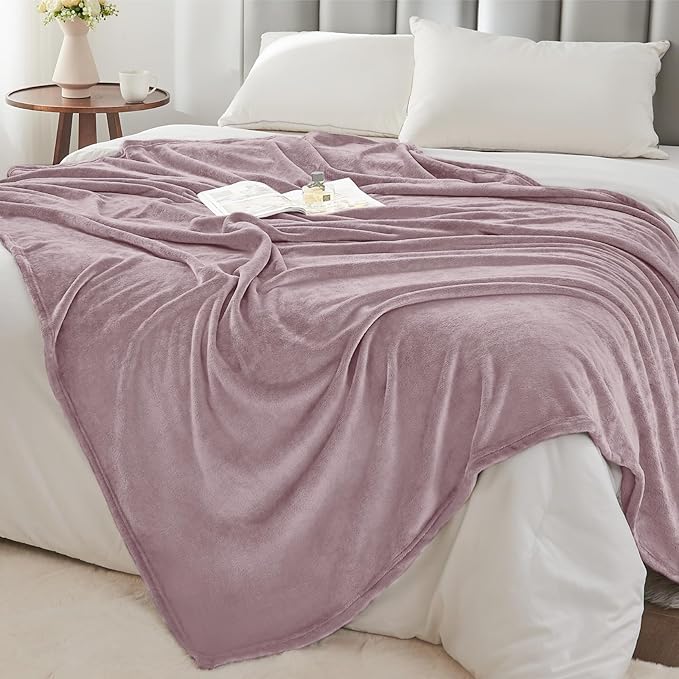 BEDELITE Fleece Blanket Dusky Violet Throw Blankets for Couch & Bed, Luxury Plush Cozy Fuzzy Blanket 50x60 inches, Super Soft Warm Lightweight Throw Blanket for Travel Camping