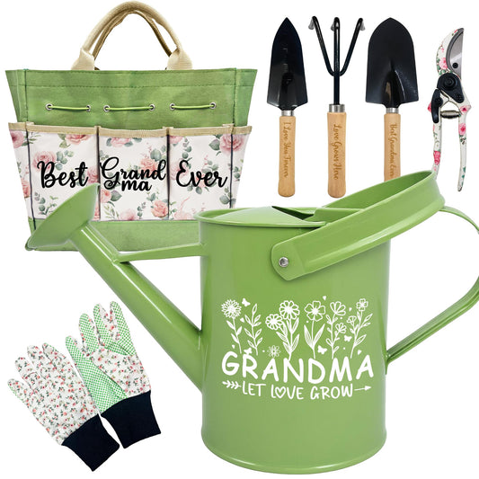 Gifts for Grandma, Grandma Garden Kit Birthday Gifts from Grandkids Floral Gardening Tools and Durable Garden Tools Organizer Tote, Ideal Gardening Gift for Women on Grandparents Day Chrismas