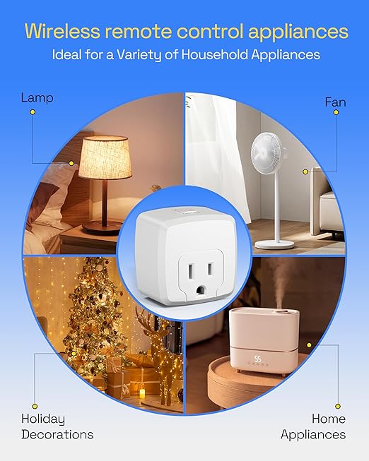 HBN Remote Control Outlet Plug Remote Light Switch Remote Outlet Switch Wireless On Off Switch Plug for Chritmas Light and Household Appliances, 15A/1875W(1 Outlet + 1Remote)