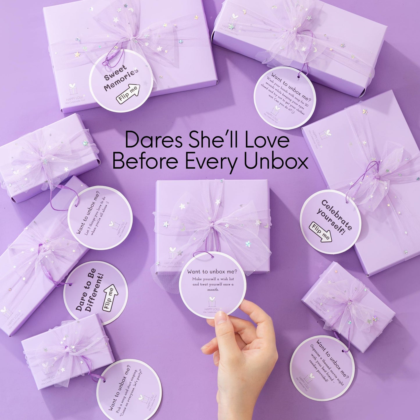 HAPPY LOLLI Birthday Gift Basket for Tween & Teen Girls – 8 Trendy Gifts with Tasks & Empowering Cards – Perfect for Birthdays, Back to School & More!