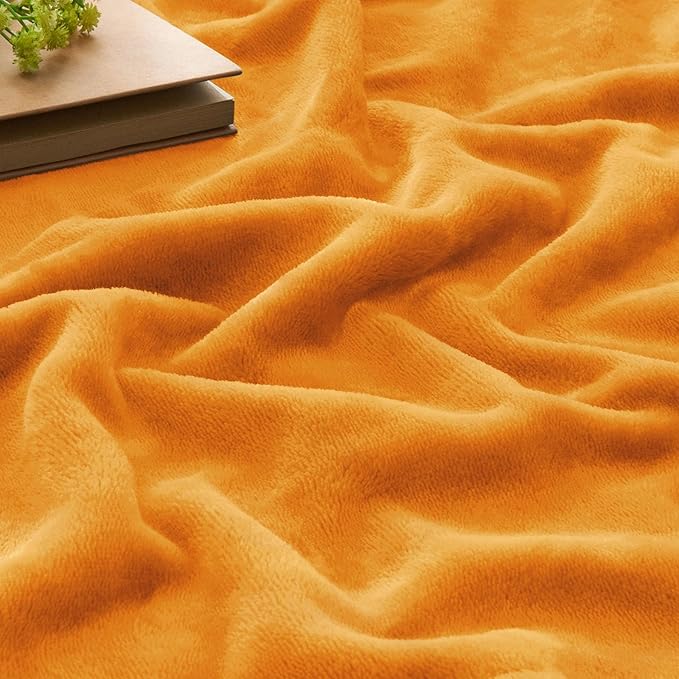 BEDELITE Burnt Orange Throw Blankets for Couch & Bed, 300GSM Luxury Plush Cozy Fleece Blanket 50" x 60", Super Soft Lightweight Fall Blanket for Travel Camping