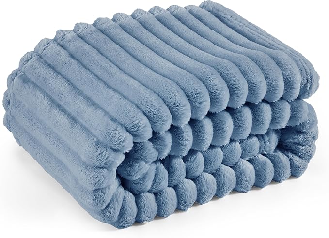 Bedsure GentleSoft Blue Twin XL Blanket for Bed - Cozy Soft Blankets for Women, Cute Small Fleece Throws for Girls, Birthday Gifts for Women Decor Gifts, Ashley Blue, 66x90 Inches