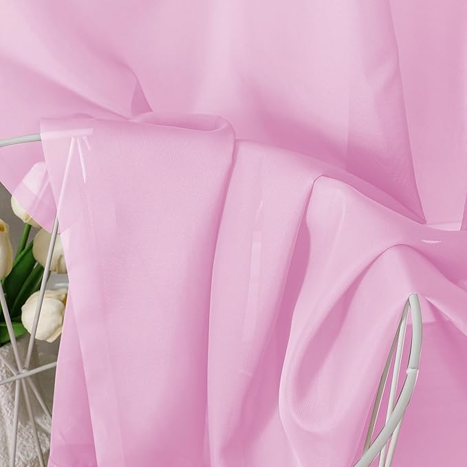Aiyufeng Pink Short Curtains Sheer Bathroom
