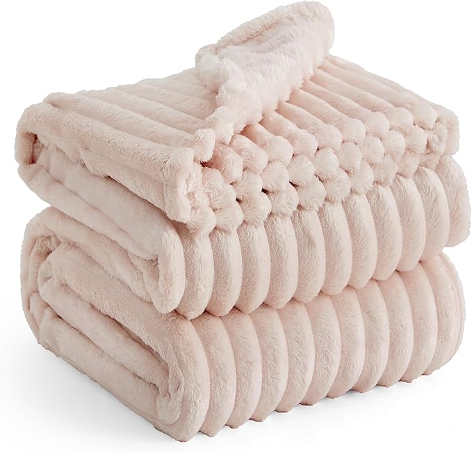Bedsure GentleSoft California King Size Blanket for Bed - Cozy Soft Blankets for Women, Cute Large Throws for Girls, Crystal Pink, 102x96 Inches