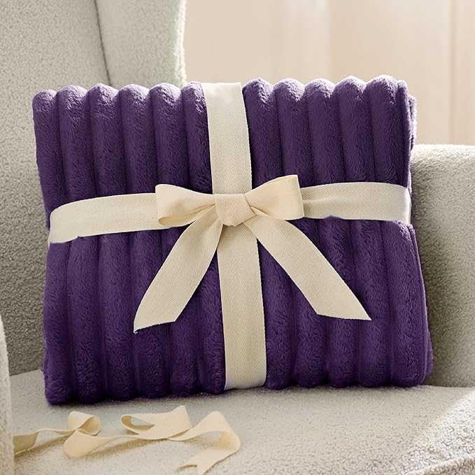 Bedsure GentleSoft Purple Fleece Blanket for Couch - Super Soft Cozy King Blankets for Women, Cute Small Blanket for Girls, 108x90 Inches