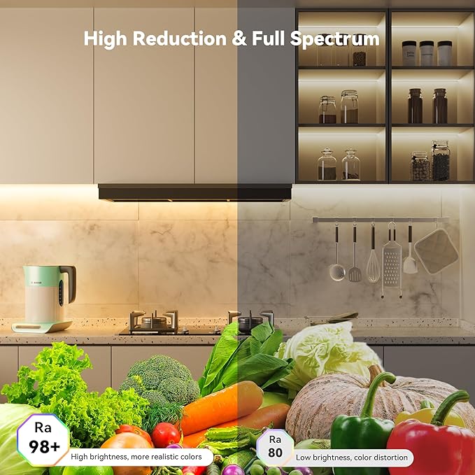 PAUTIX COB LED Strip Light 32.8ft,Engineering Level UL Listed Warm White 2700K,CRI93+ Super Bright High Lumen,Dimmable 24V Flexible LED Tape Light with RF Remote,for Cabinets,Home&Office DIY Lighting
