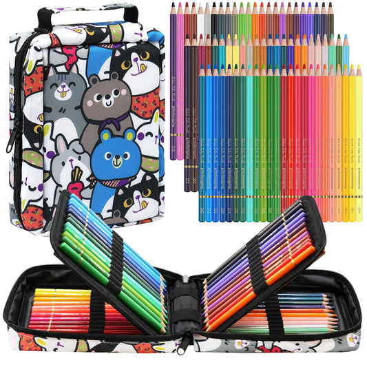 Daerthotk 75 Pack Art Drawing Supplies Set with 72 Color Colored Pencils Kit, Eraser, and Sharpener - Perfect for Drawing and Coloring - Soft Oil-Based Cores Ideal for Artists Adults Beginners