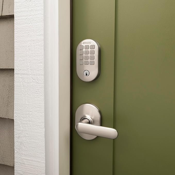Schlage Arrive WiFi Deadbolt Smart Lock, Keyless Entry Door Lock with Remsen Trim, Satin Nickel, Compatible with Alexa and Google, BE459WB RMN 619