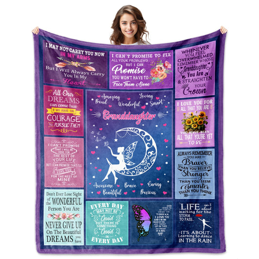 Ucuxuov Granddaughter Gifts from Grandma, Granddaughter Blanket 60"x50", Gift for Granddaughters from Grandpa, to My Granddaughters Throw Blanket for Graduation Mother's Day Birthday Christmas