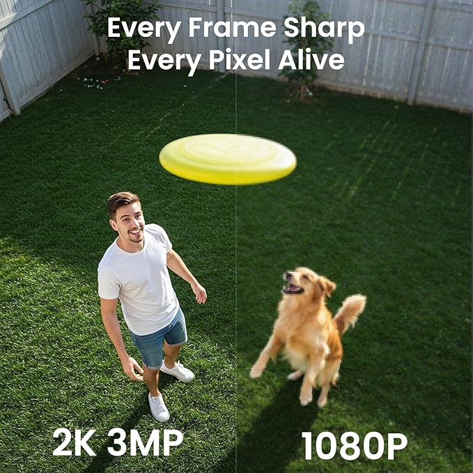 Solar Camera Outdoor Wireless-2.4GHz Wi-Fi Outside Cameras for Home Security, PIR Motion Detection, Siren Alarm, 2K Color Night Vision, SD & Cloud Storage(Optional), Work with Alexa, Z1 2P
