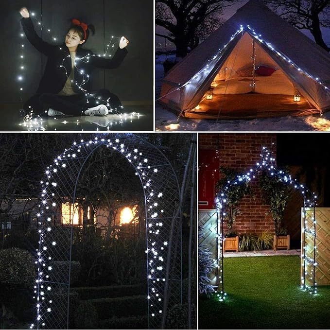 RUICHEN 20 Ft 120 LED USB Fairy String Lights with On/Off Switch, Waterproof Copper Wire Lights for Bedroom Wall Ceiling Wreath Crafts Christmas Wedding Party, Cool White