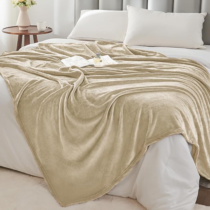 BEDELITE Fleece Blanket King Size Blankets for Bed, Luxury Plush Cozy Fuzzy Blanket 108x90 inches, Super Soft Warm Lightweight Throw Blanket All Seasons Suitable, Linen