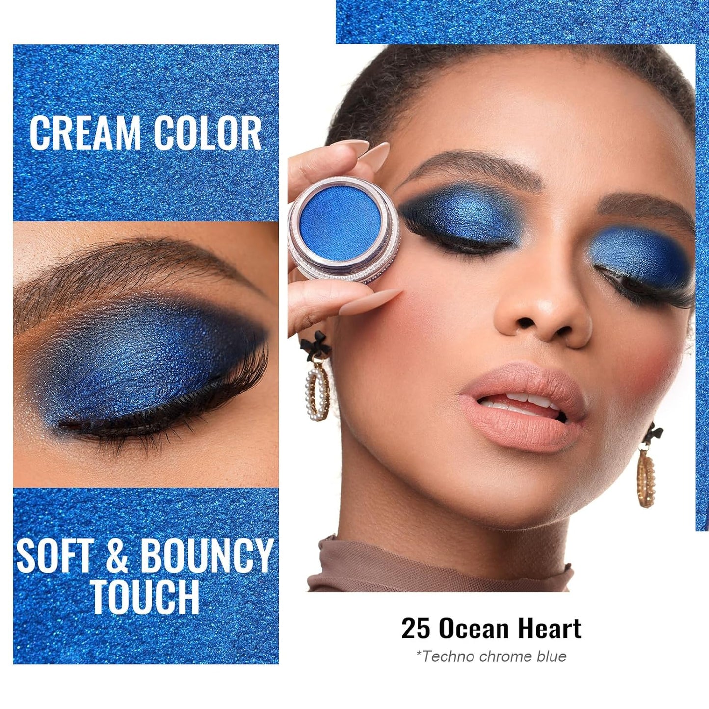 Oulac Shimmer Cream Eyeshadow also for Highlighter Blendable Eye Shadow Waterproof&Long Lasting with Moisturizing Formula Soft Shimmer Eye Make-up,Vegan & Cruelty-Free,6g 25