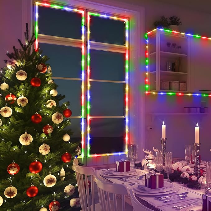KNONEW 164FT 1000LED Rope Lights for Outside,Outdoor String Lights Waterproof 8 Modes Clear Tube Light for Indoor,Bedroom,Wedding,Garden,Patio,Christmas,Tree,Rv,Holiday Decoration(Multicolor)