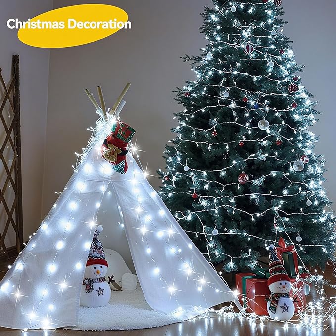 LitHome 6 Pack Cool White Fairy Lights Battery Operated, 20 FT 60 LED Twinkle Lights Battery Operated 2 Modes, Waterproof Led Fairy String Light for Indoor Outdoor Christmas Wedding Bedroom Decor
