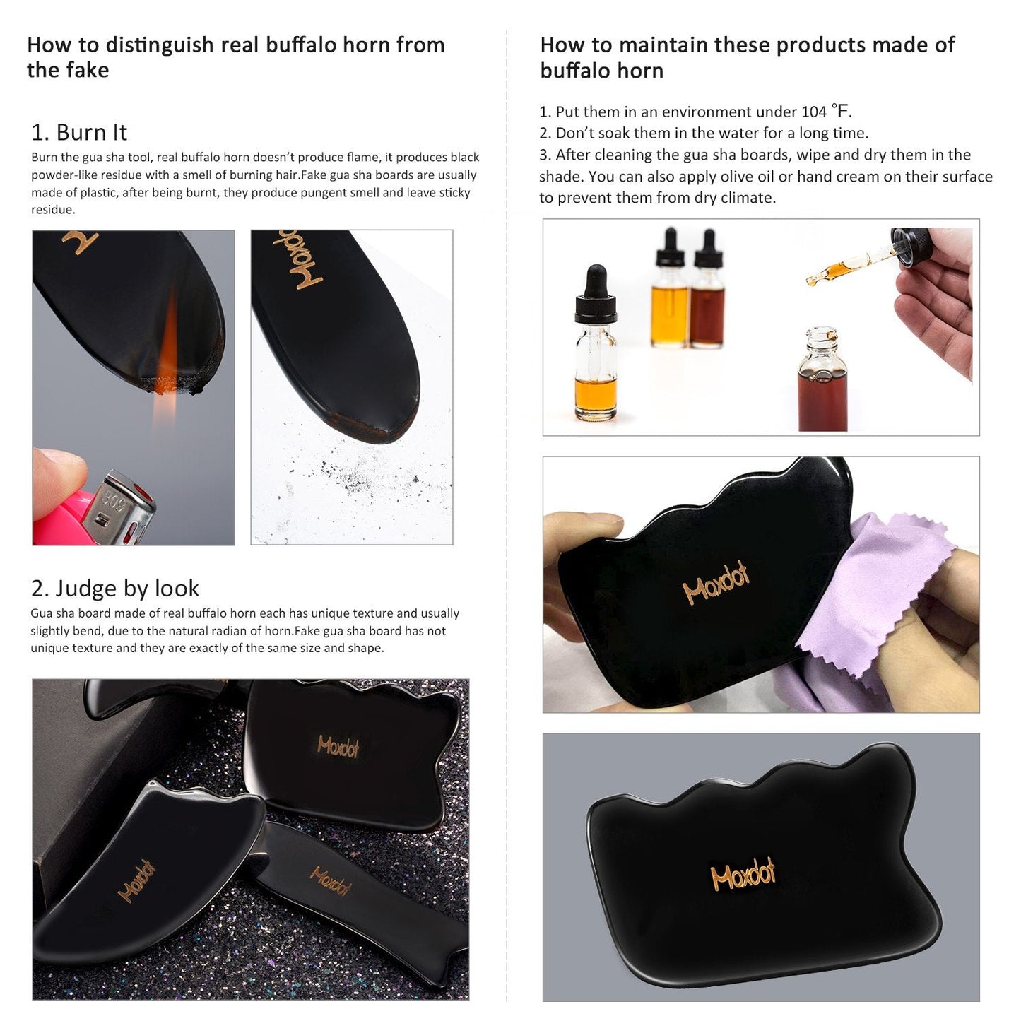 Maxdot 5 Pieces Gua Sha Massage Tools Set, Scraping Massage Tools Guasha Stone for Face Back Neck Physical Therapy