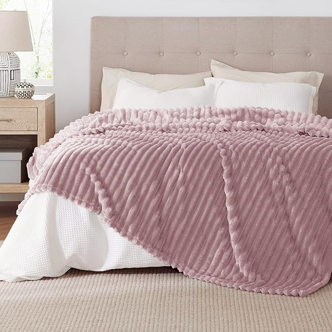 Bedsure GentleSoft Pink California King Size Blanket for Couch - Cozy Soft Blankets for Women, Cute Small Fleece Throws for Girls, Birthday Gifts for Women, 102x96 Inches
