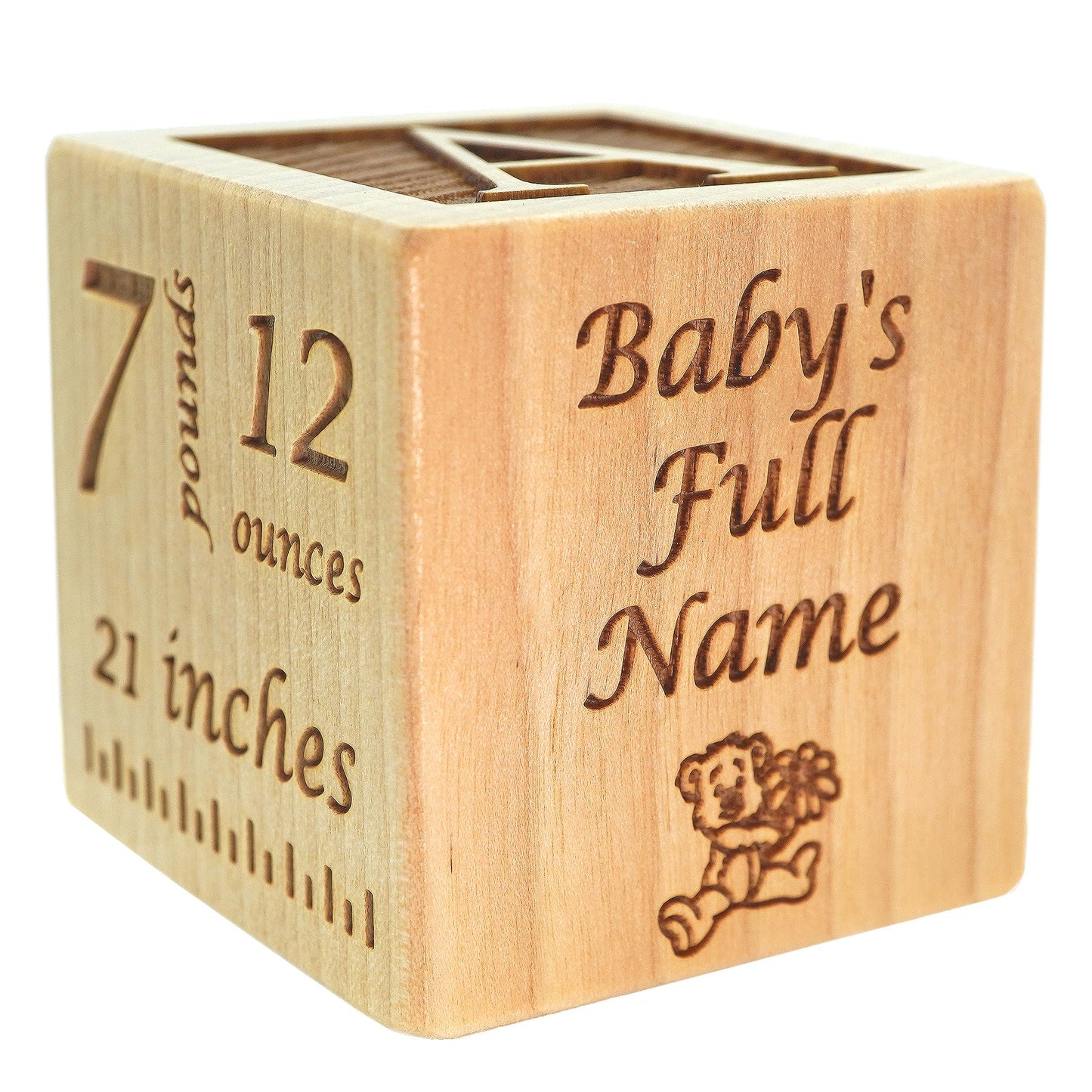 Baby Block Gift for Newborn Boy or Girl - Personalized Birth Announcement Wood Wooden Block New Baby Gifts Custom Item by Glitzby