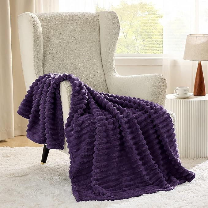 Bedsure GentleSoft Purple Twin Blanket for Bed - Cozy Soft Blankets for Women, Cute Large Throws for Girls, 66x90 Inches