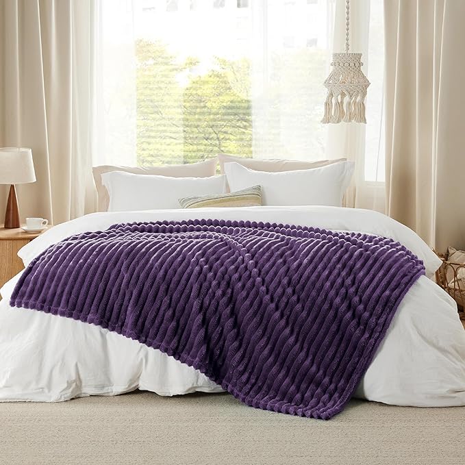 Bedsure GentleSoft Purple Throw Blanket for Couch - Super Soft Cozy Blankets for Women, Cute Small Blanket for Girls, 50x70 Inches