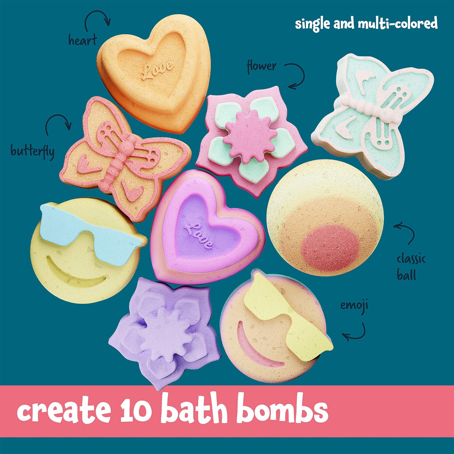 Dan&Darci Soap & Bath Bomb Making Kit for Kids, 3-in-1 Spa Science Kits, Craft Gifts for Girls & Boys Age 6-12 Year Old Girl Crafts: DIY Experiment Toys, Gift for Kid Ages