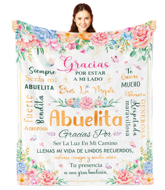 Nicetous Abuela Gifts, Abuelita Gifts, Abuela/Abuelita Blanket/Manta 50x60in, Regalos para Abuela/Abuelita en Español, Gift for Grandma in Spanish, Feliz Cumpleaños Abuela, Abuela Birthday Gifts