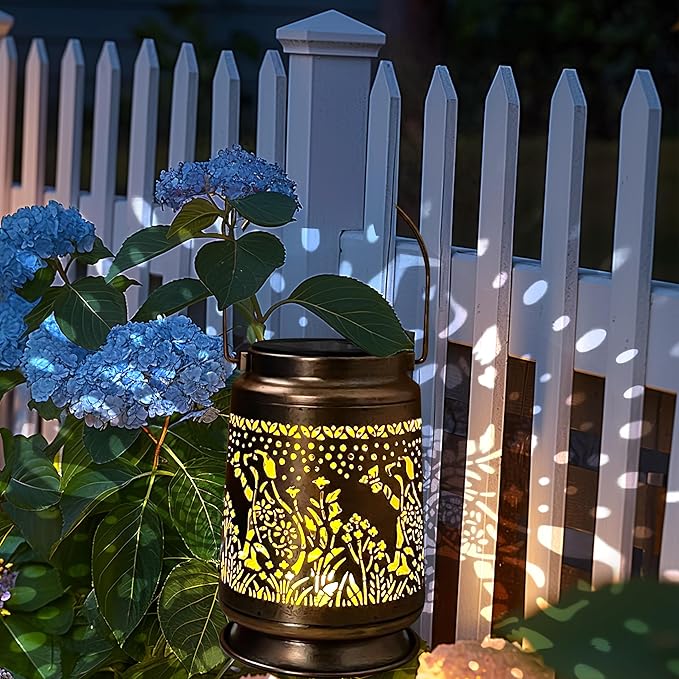 KY&BOSAM Solar Lanterns Outdoor Waterproof Pet Dog Memorial Garden Decor Hangings Metal Solar Lantern LED Lights 800Ah Battery Outside for Thoughtful Pet Loss Sympathy Remembrance Bereavement Gift