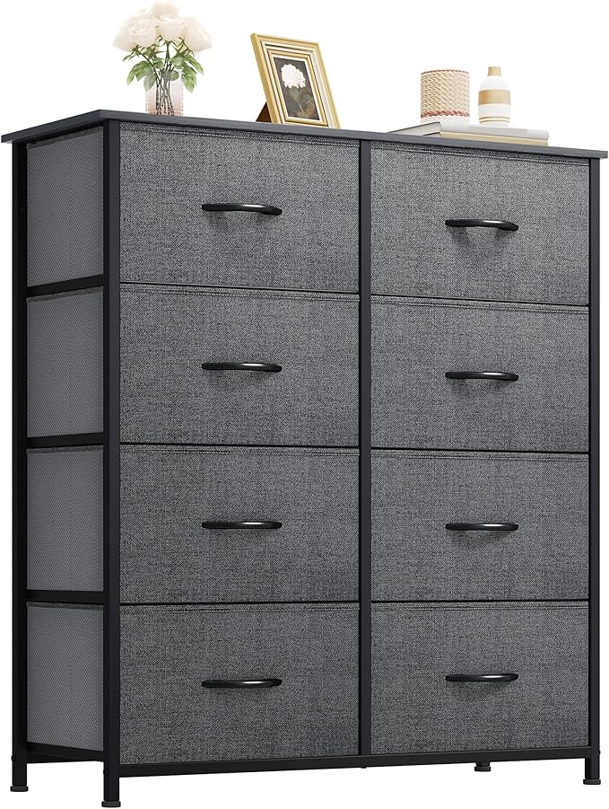 YITAHOME Dresser for Bedroom, Fabric Dresser with 8 Drawers, Tall Chest of Drawers for Closet
