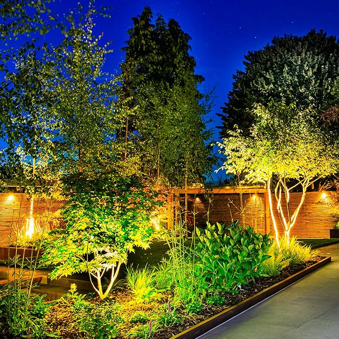 Solar Spot Lights Outdoor, 2 Pack Solar Landscape Spotlights IP65 Waterproof 9.8ft Cable, Auto On/Off Outdoor Wall Lights for Garden Yard Driveway Porch Walkway Pool (3000K Warm White)