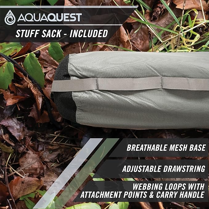 AquaQuest Defender Camping Tarp - Heavy Duty Tent Shelter or Rain Fly - Waterproof Camping Essentials for Hiking, Bushcraft & Hammock, 20 x 13 ft, Stealth Gray