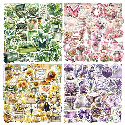 PRSTINCOL 400 PCS Watercolor Style Stickers Pack,Aesthetic Vintage Motivational and Inspirational Stickers for Adults, Teens, Laptops, Water Bottles.Cute Sticker for Journaling