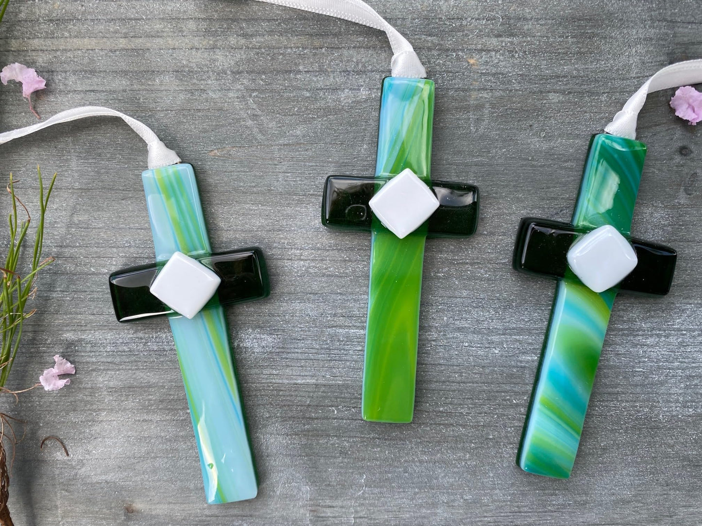 Birthday Cross - Handmade in USA Glass Cross with Sentiment - Christian Birthday Gift for Friends/Colleagues/Family
