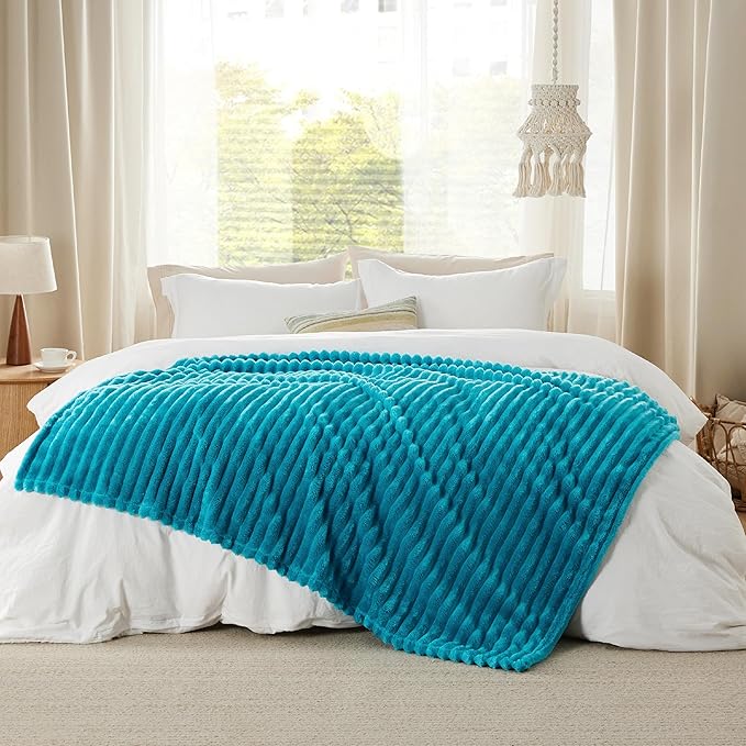Bedsure GentleSoft Teal Twin Blanket for Bed - Cozy Soft Blankets for Women, Cute Large Throws for Girls, 66x90 Inches