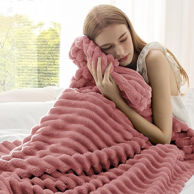 Bedsure GentleSoft Brick Dust Fleece Blanket for Couch - Cozy Soft Blankets for Women, Cute Small Throws for Girls, 50x70 Inches