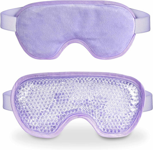 Cooling Eye Mask with Gel Bead, Reusable Cold Compress Ice Pack Sleeping Eye Cooling Pads for After Eyelid Surgery, Puffiness, Puffy Eyes, Headache, Migraine Relief ï¼Purpleï¼
