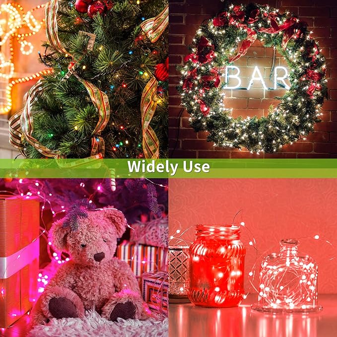 Solar String Lights Outdoor, 33 Feet 100 LEDs 8 Modes Solar Fairy Lights for Outside, Waterproof Outdoor Light for Patio Yard Christmas Tree Halloween Wedding Party Decorations, Orange