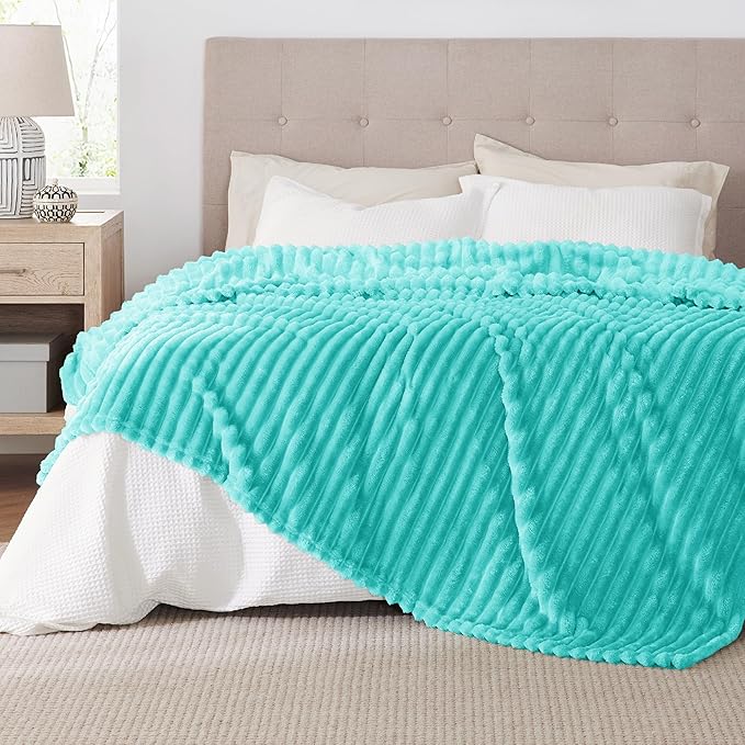 Bedsure GentleSoft Blue Full Blanket for Couch - Cozy Soft Blankets for Women, Cute Small Fleece Throws for Girls, Birthday Gifts for Women Decor Gifts for Mom, Blue Fog, 84x90 Inches
