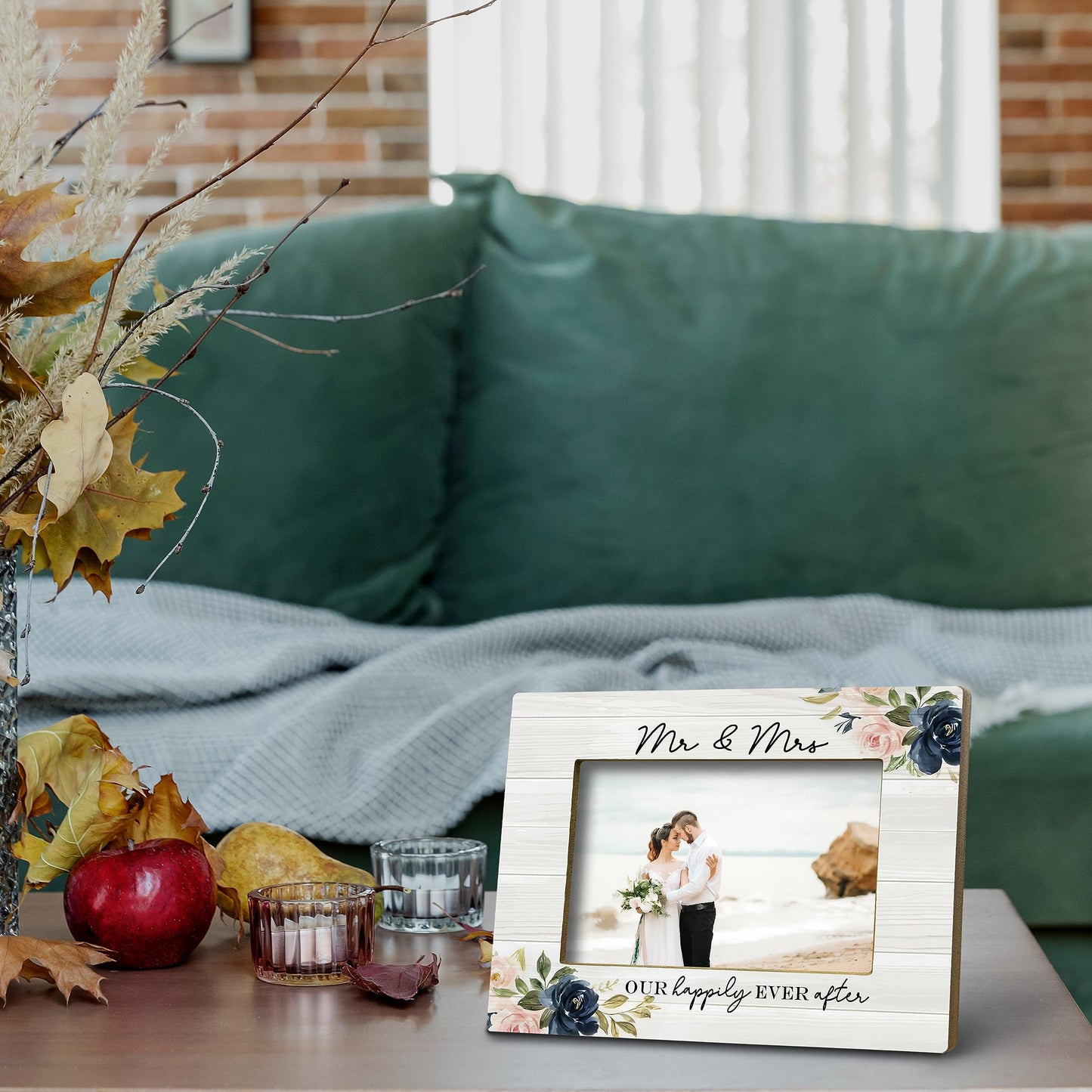 FONDCANYON Mr & Mrs Picture Frame, Wedding & Marriage License Frame, Gifts for Newlywed 5x7