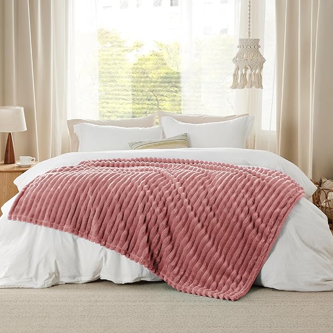 Bedsure GentleSoft Brick Dust Fleece Twin Blanket for Couch - Cozy Soft Blankets for Women, Cute Small Throws for Girls, 60x80 Inches