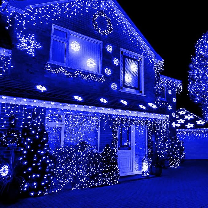 Dazzle Bright Blue Christmas Mini String Lights, 20FT 100 Count Incandescent Waterproof Fairy Lights Plug in, Connectable Christmas Decorations for Indoor Outdoor Home Party Garden Yard